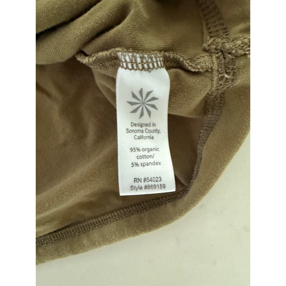 Athleta Organic Cotton Ruched Long Sleeve Top Olive Green XL 869159 - Picture 3 of 8